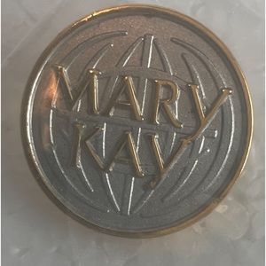 Vintage 90s Mary Kay pin cosmetic consultant gold silver tone brooch sales award